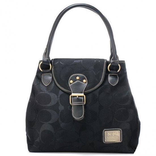 Coach Buckle In Signature Medium Black Satchels BNT - Click Image to Close